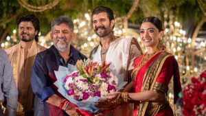 ಹೈದರಾಬಾದ್‌ನಲ್ಲಿ ವಿಜಯ್-ರಶ್ಮಿಕಾ ಅದ್ಧೂರಿ ರಿಸೆಪ್ಷನ್; ಮೈಸೂರು ರೇಷ್ಮೆ ಸೀರೆಯಲ್ಲಿ ಮಿಂಚಿದ ಶ್ರೀವಲ್ಲಿ!