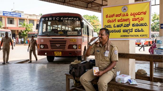ಸಾರಿಗೆ ಸಿಬ್ಬಂದಿಗಳೇ ಗಮನಿಸಿ: ಸುಡುವ ಬಿಸಿಲಿನಿಂದ ಪಾರಾಗಲು ಕೆಎಸ್‌ಆರ್‌ಟಿಸಿ ನೀಡಿದೆ ‘ಆರೋಗ್ಯ ಸೂತ್ರ’