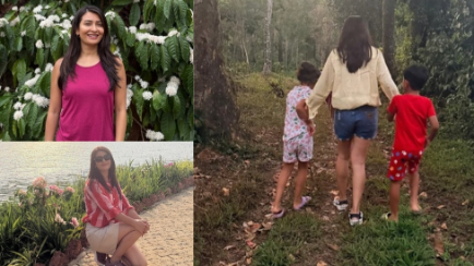 ಗನ್ ಹಿಡಿದು ಮಿಂಚಿದ ನಟಿ ರಾಧಿಕಾ: ಕೊಡಗಿನ ಬೆಟ್ಟಗಳಲ್ಲಿ ಆಯ್ರಾ-ಯಥರ್ವ್ ಕಿಲಕಿಲ!