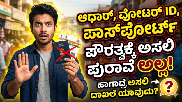 ಆಧಾರ್, ವೋಟರ್ ಐಡಿ, ಪಾಸ್‌ಪೋರ್ಟ್ ಭಾರತದ ಪ್ರಜೆ ಅನ್ನೋದಕ್ಕೆ ಪ್ರ್ರೂಫ್ ಅಲ್ವೇ ಅಲ್ಲ! ಹಾಗಿದ್ರೆ ಅಸಲಿ ಪೌರತ್ವ ದಾಖಲೆ ಮತ್ಯಾವ್ದು?